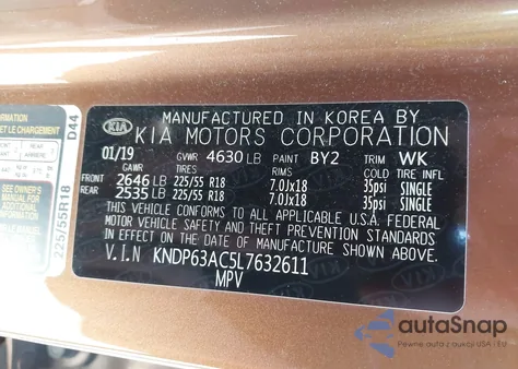 2020 Kia Sportage S from USA, damaged, VIN KNDP63AC5L7632611